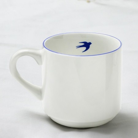 Ceramic "Swallow" mug, 300 ml, white color-1