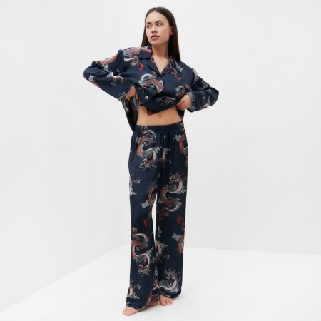 Female pajamas (shirt and trousers) KAFTAN "Dragon", size 52-54, blue-5