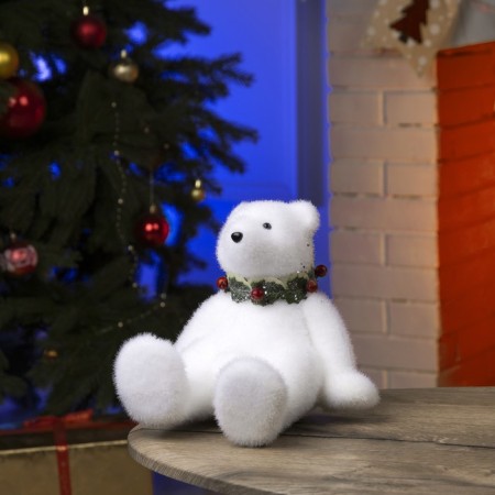 LED figure "Bear" 16 × 17 × 20 cm, phlock, batteries CR2032x2 (not in the kit), glow warm white-1