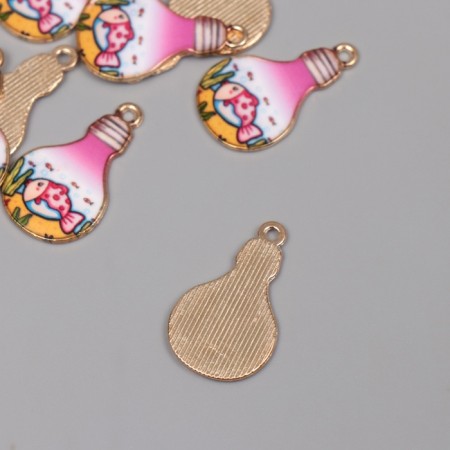 Decor for creativity Metal, enamel "Fish in a light bulb" 2.8x1.6 cm-1