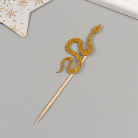 Decor for creativity "Golden-Brilliant Snake" 12.5 cm (set 6 pcs)-3