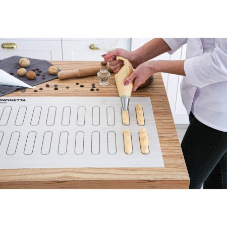 Reinforced rug Konfinetta "eclair", silicone, 40 × 60 cm, 0.4 mm, white color-3