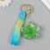 A keychain plastic with a carbine, a strap "Flower with shells" Water with a decor of 1.8x5.3x5.6 cm 104732