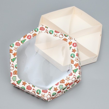 Folding box “Happy New Year!”, Cookies, 23 x 23 x 4 cm, new year-3