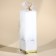 Interior candle white with concrete, bottom gold, 5 x 5 x17.5 cm