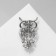 Brooch "Owl", white-blue color in silver