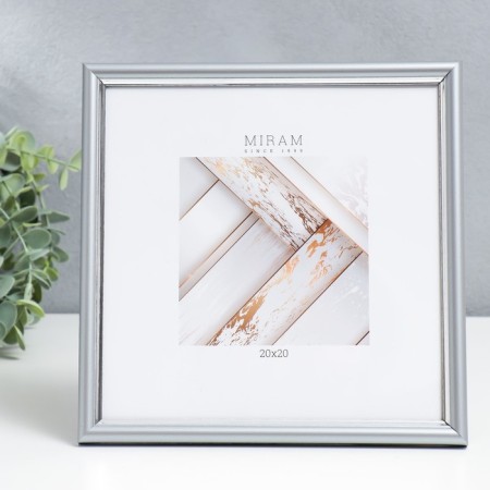 Photo frame Plastic "Mira" 20x20 cm silver (plastic screen)