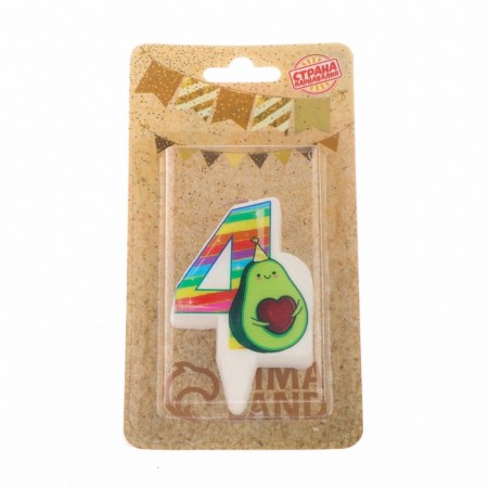 Candle in the Avocado cake, number 4, 6.5 cm-3