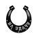 Horseshoe "for good luck" black, 13.3x14.4cm