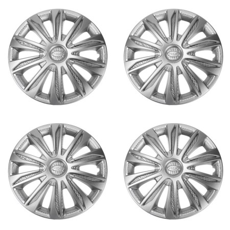 Wheel caps R14 "Profi", silver carbonist, set 4 pcs