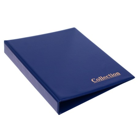 Album for coins on rings, optima format 230 x 265 mm Calligrata, includes up to 20 sheets, PVC cover, blue-1
