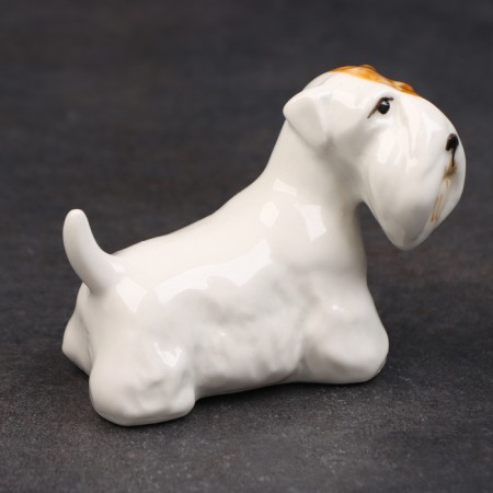 Porcelain figurine "Silicham Terrier Ear", 5 cm, copyright painting-1