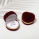 The case is velvet under the ring "Heart" 4 × 5, burgundy color with gold