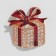 Brooch "Gift", red-white color in gold