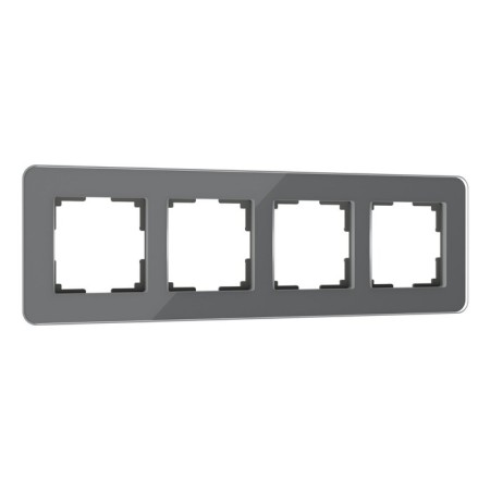 Frame W0042440, 4 Elite sockets, graphite, glass