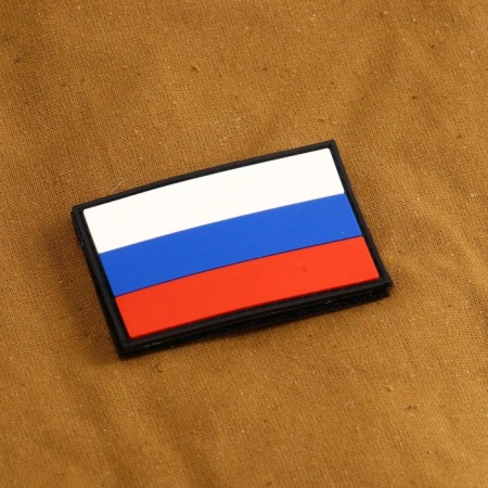 Flag Satter "Flag of Russia" with Velcro, Black Kant, PVC, 6 x 4 cm-1