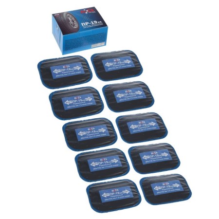 Rubber cord patch PR-19 h.V, for radial tires, 80x110 mm, 2 layers of cord, 10 pcs