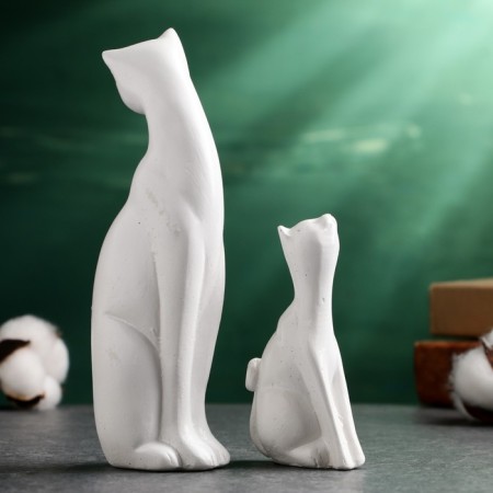 Figure "cats" white, set 2pcs, 16/10cm-2