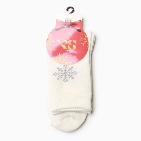 Women's socks socks, milk color, size 23-25-2