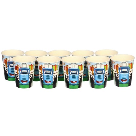 Birthday glass "Happy Birthday!", 250 ml, blue tractor-2