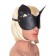 Mask "cat" closed, leather, black