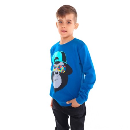 Sweatshirt for a boy, blue color, height 152 cm-2