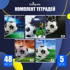 A set of notebooks of 5 pieces, 48 ​​sheets in the Calligrata “Victory!” Cage, cover coated cardboard, uf-lax, block offset