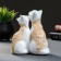 Figure "Cat and Cat" White with gold, 14x13cm