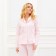 Women's shirt KAFTAN "Beautiful", white/pink color, size 40-42