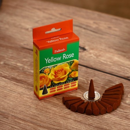 Incense "tulasi" 15 aromacons yellow rose