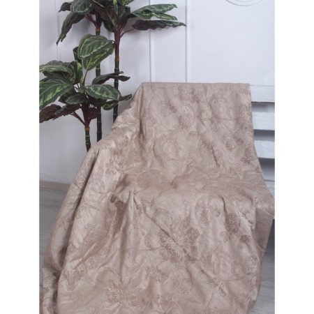 Flora bedspread, size 200x200 cm, coffee color-1