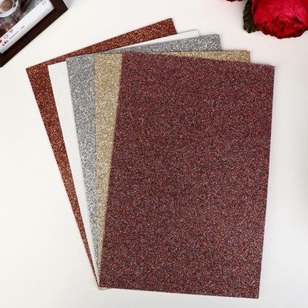 Foamiran's set with glitter "Astra Creative" Assorted, 20x30cm, 2mm, 5pcs-3