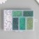 Glass 8/0 in the box "Green" beads + thread 0.8 mm 5 m 12x8.4x2.2 cm