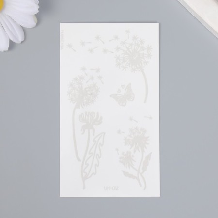 Black water -resistant "dandelion in the wind" 10.5x6 cm