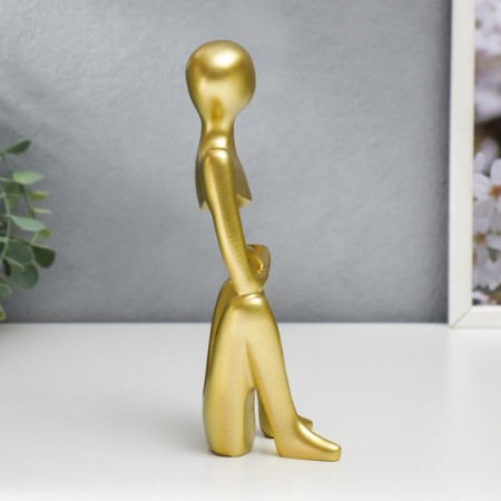 Souvenir Polystone "Abstraction - Dreamer" Gold 22x6x8 cm-1