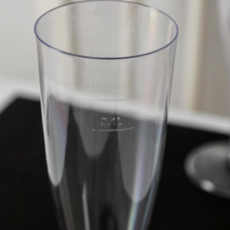 Plastic disposable glass for champagne “flute”, 100 ml, 6 pcs/unit, color mix-11
