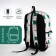 Youth backpack from textiles, 3 pockets, milk/green color