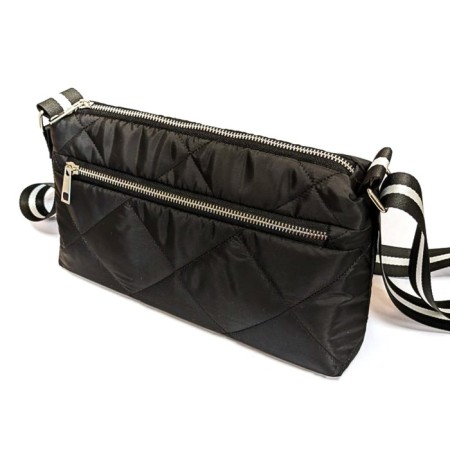 Melodia lux bag black quilted fabric-1