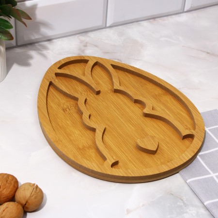 Menzhitsa, set of 2 pcs., Tree “Dishes: Easter animals”, hare 30x24 cm, chicken 30x24 cm.-2