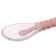 Spoon silicone children on a suction cup, in a container, pink color