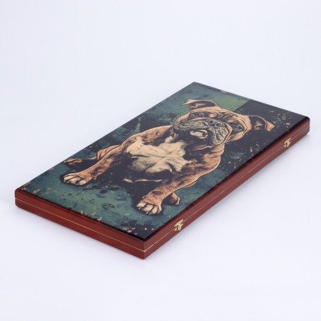 Board game 2 in 1 "dog": large backgammon, checkers, board 60 x 60 cm-1