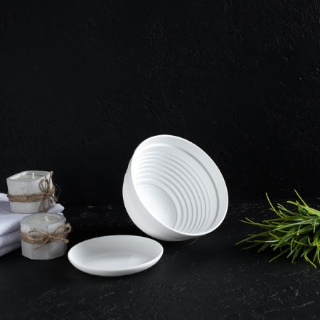 A pot with a stand "Alice", 0.7 l, white color-5