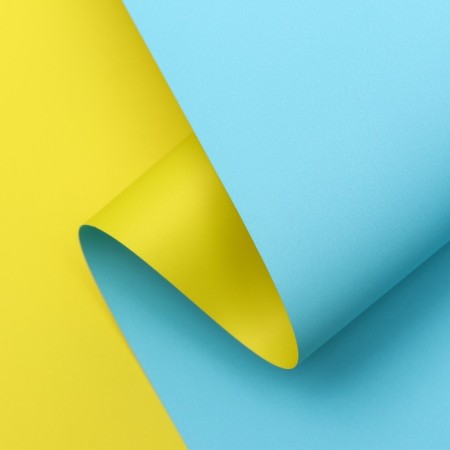 Double -sided color matte 57cm*10 m, yellow/blue color