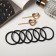 Hair set "Liora" (8 elastic bands, 2 invisibility 5 cm) hearts, black-gold