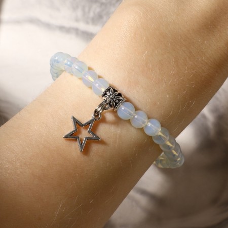Bracelet with suspension mix ball No. 6 "Moonstone" matte-4