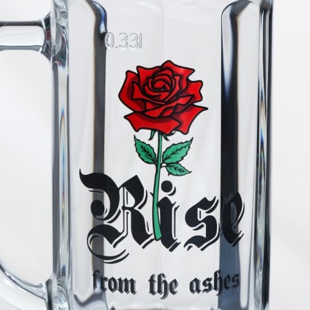 Glass mug for beer "Hamburg. RAZ Frome ASHES, 330 ml, MIX drawing-1