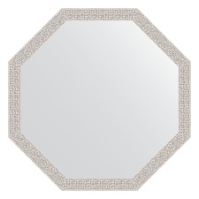 Mirror in the baguette frame, chrome mosaic 46 mm, 68.2x68.2 cm