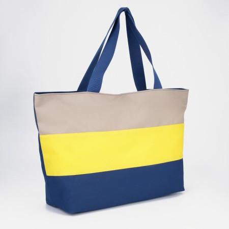 Bag beach with lightning, blue/yellow/beige color