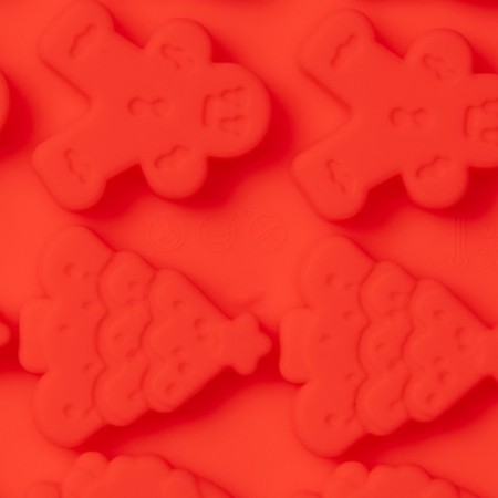 Form for marmalade Dolyan "New Year's mood", silicone, 72 cells, 29 × 18 × 0.6 cm, red color-5