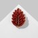 Alder's “leaf” brooch, red color in matte gold